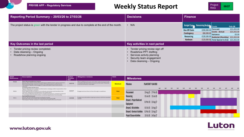Regulatory services data