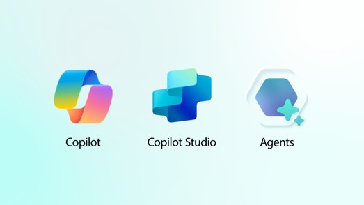 Image showing logos for Microsoft’s Copilot, Copilot Studio and Agents. Image credit: Microsoft